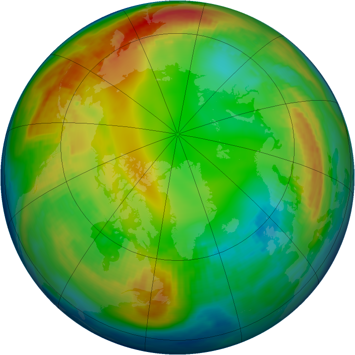 Arctic ozone map for 20 January 1983